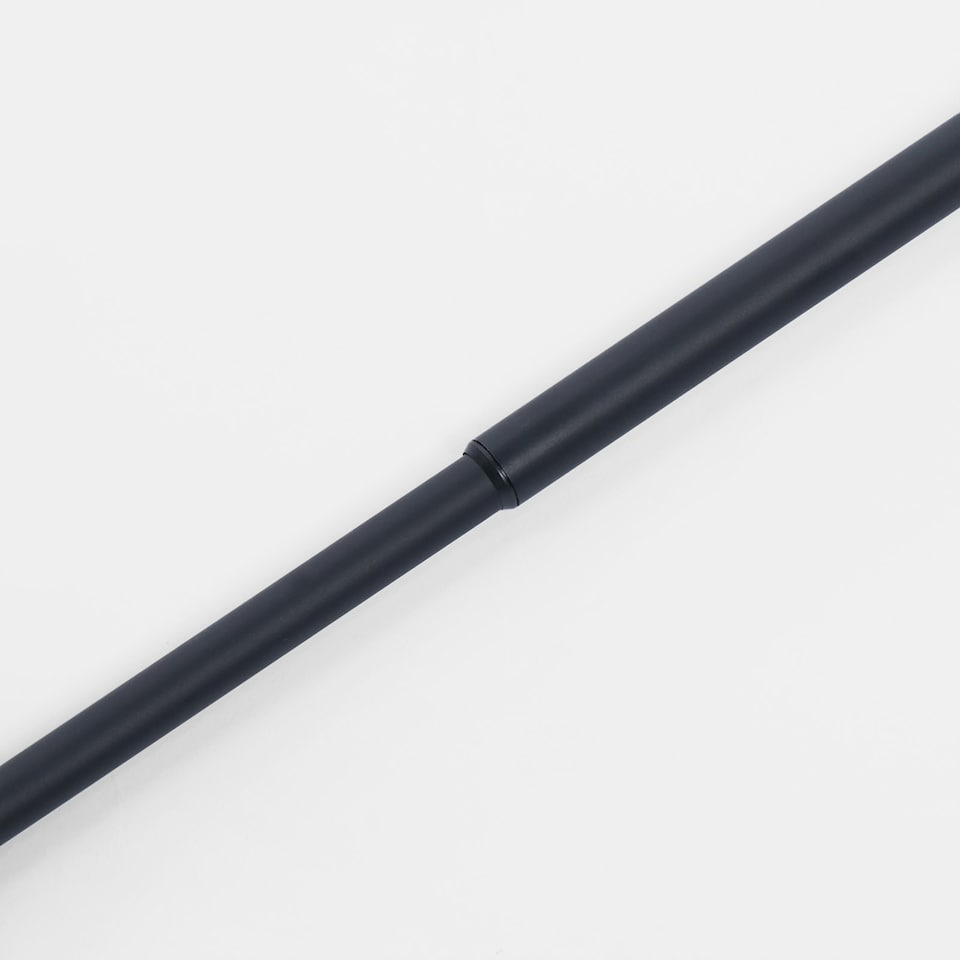 image 1 of OHS Extendable Metal Finial Twist Ends Wall Mounted Rod Fittings Curtain Pole Silver