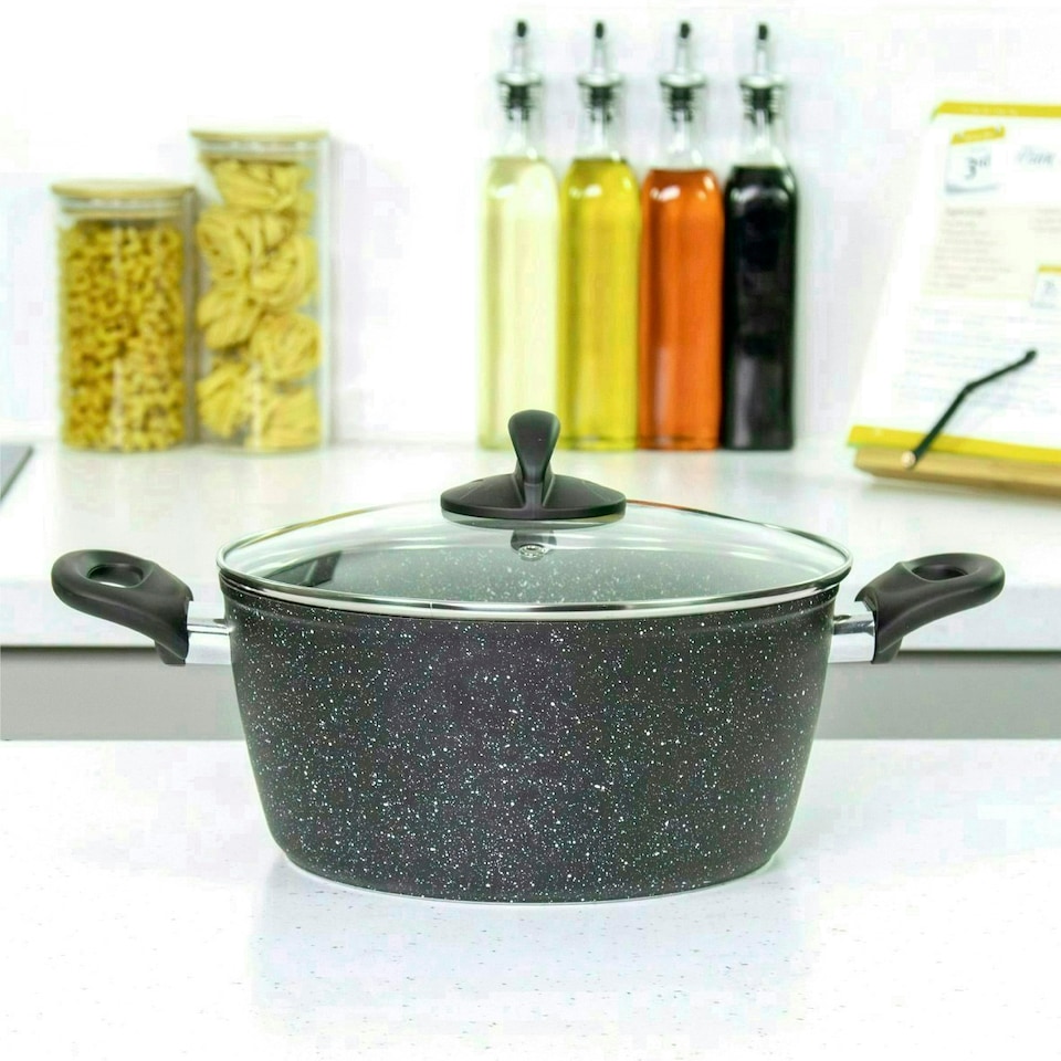 image 1 of Blackmoor 66130 Classic 24cm Stock Pot with Tempered Glass Lid