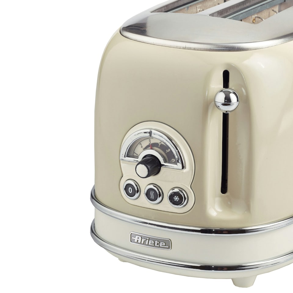 image 1 of Ariete 0155/13 Vintage Retro 2 Slice Toaster, Defrost & Reheat, Cream