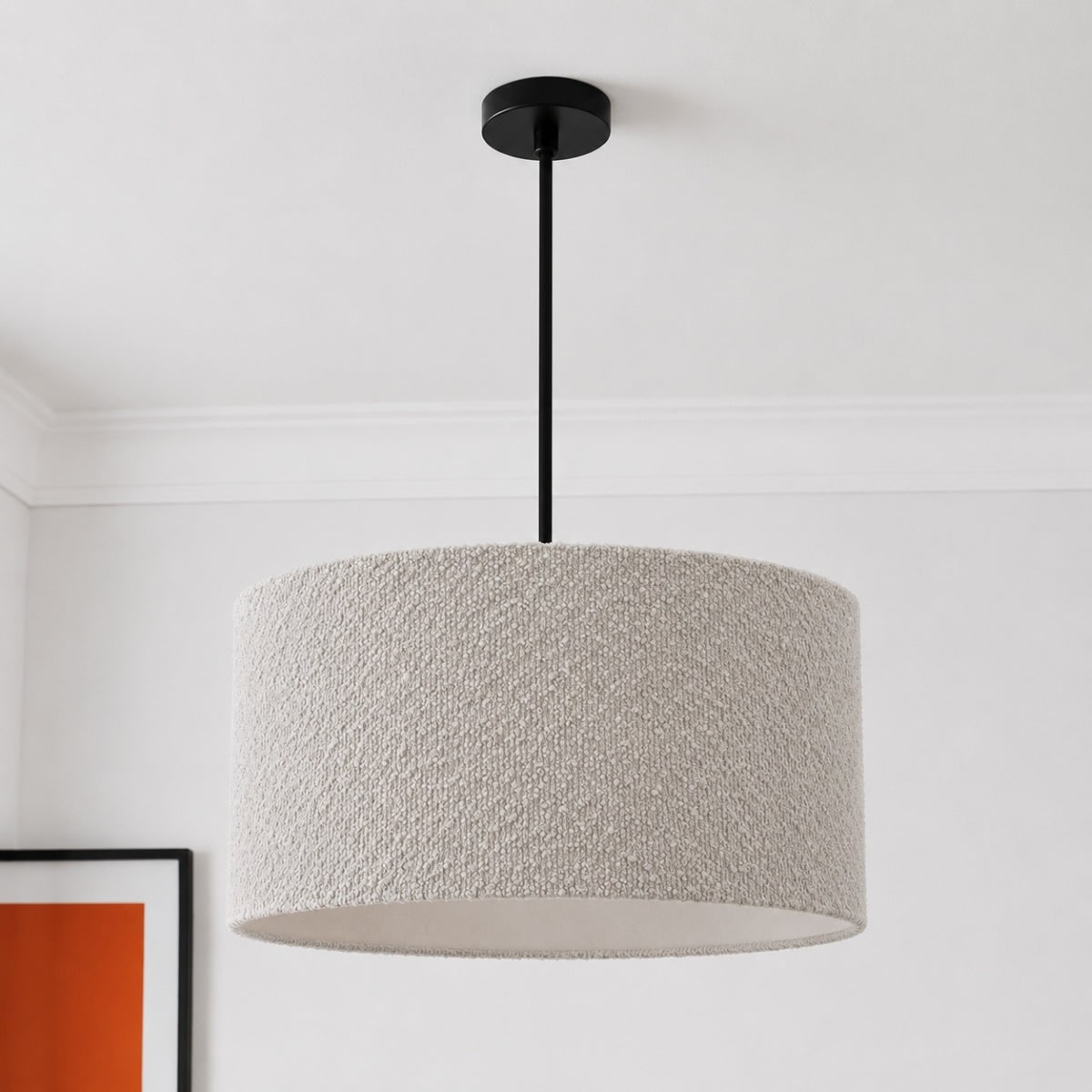 CGC Lighting Petra 45cm Large Grey Boucle Ceiling or Table Lamp Shade