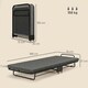image 7 of HOMCOM Single Folding Bed with Mattress Foldable Guest Bed on Wheels, Grey