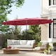 image 8 of Outsunny 4.4m DoubleSided Sun Umbrella Garden Parasol Patio Sun Shade Outdoor with LED Solar Light, NO BASE INCLUDED, Wine Red