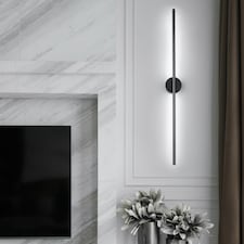 Living and Home Minimalistic Linear LED Wall Sconce, 60cm Black