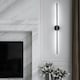 image 1 of Living and Home Minimalistic Linear LED Wall Sconce, 60cm Black