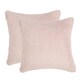 image 1 of OHS 2 x Soft Teddy Fluffy Fleece Cushion Covers, 45x45cm - Blush Pink