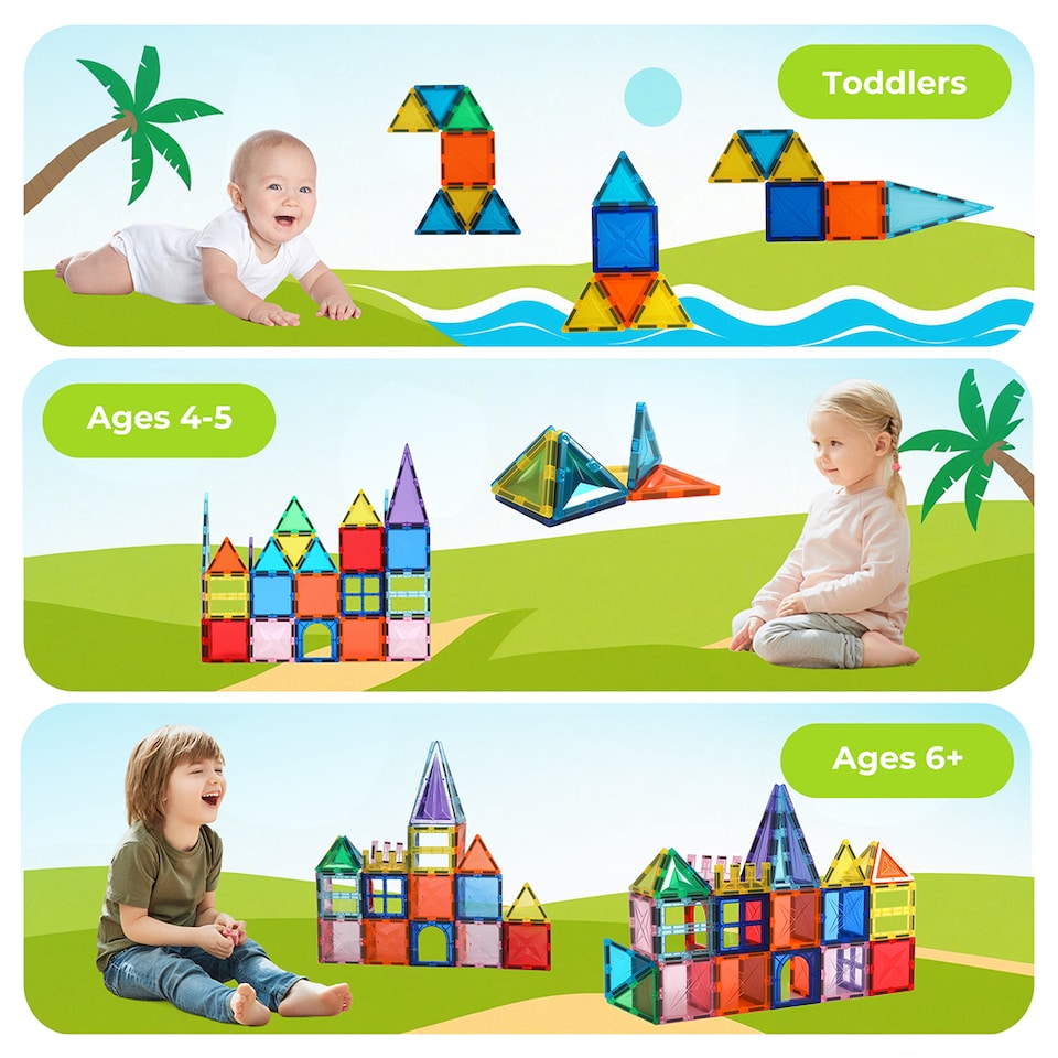 image 1 of Dekko 40 pcMagnetic Tiles Building Blocks Educational Toy for Kids | Multi | Diamond