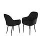 image 5 of Set Of 6 Anika Modern Velvet Dining Chair Padded Seat Metal Legs (Black) | Black | Black | One Size
