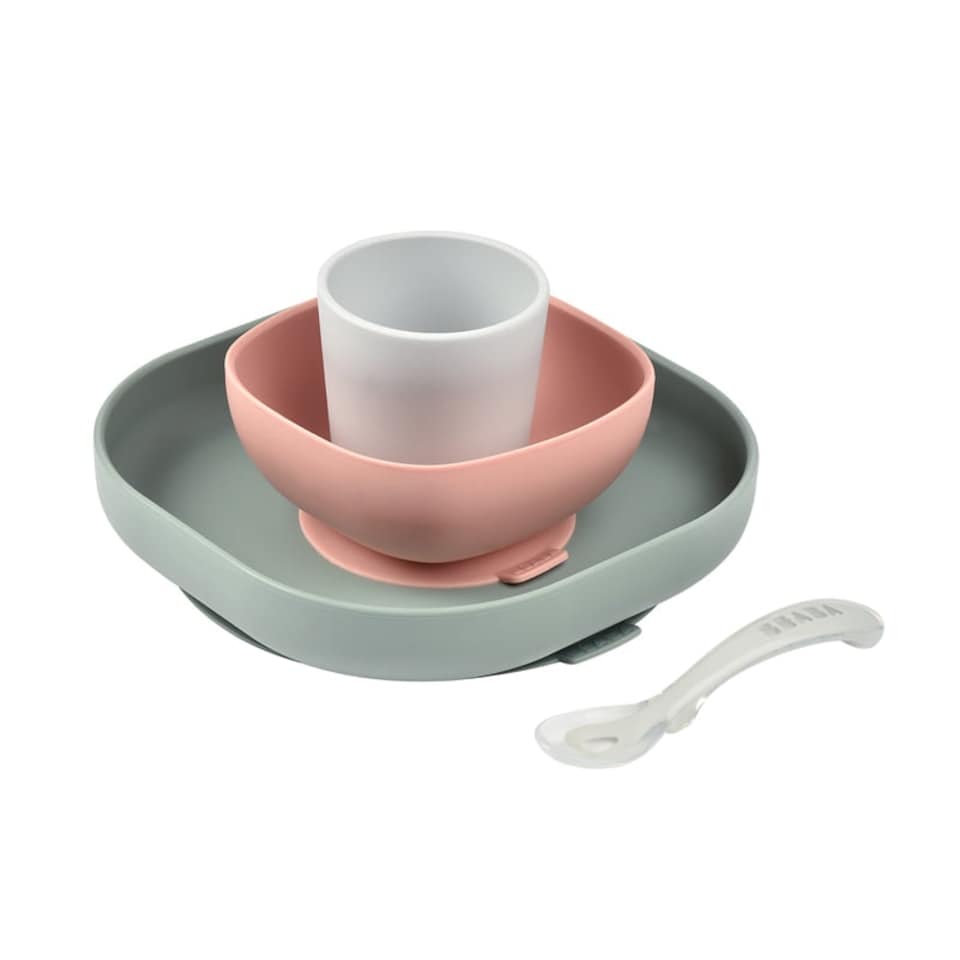 image 1 of Béaba Silicone Meal Set 4pcs Eucalyptus