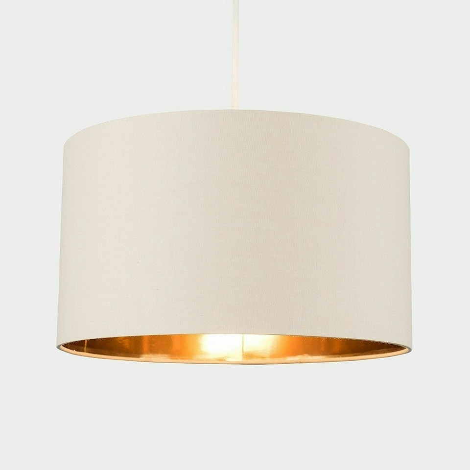image 1 of ValueLights Large Modern Beige And Gold Pendant Ceiling Light Shade