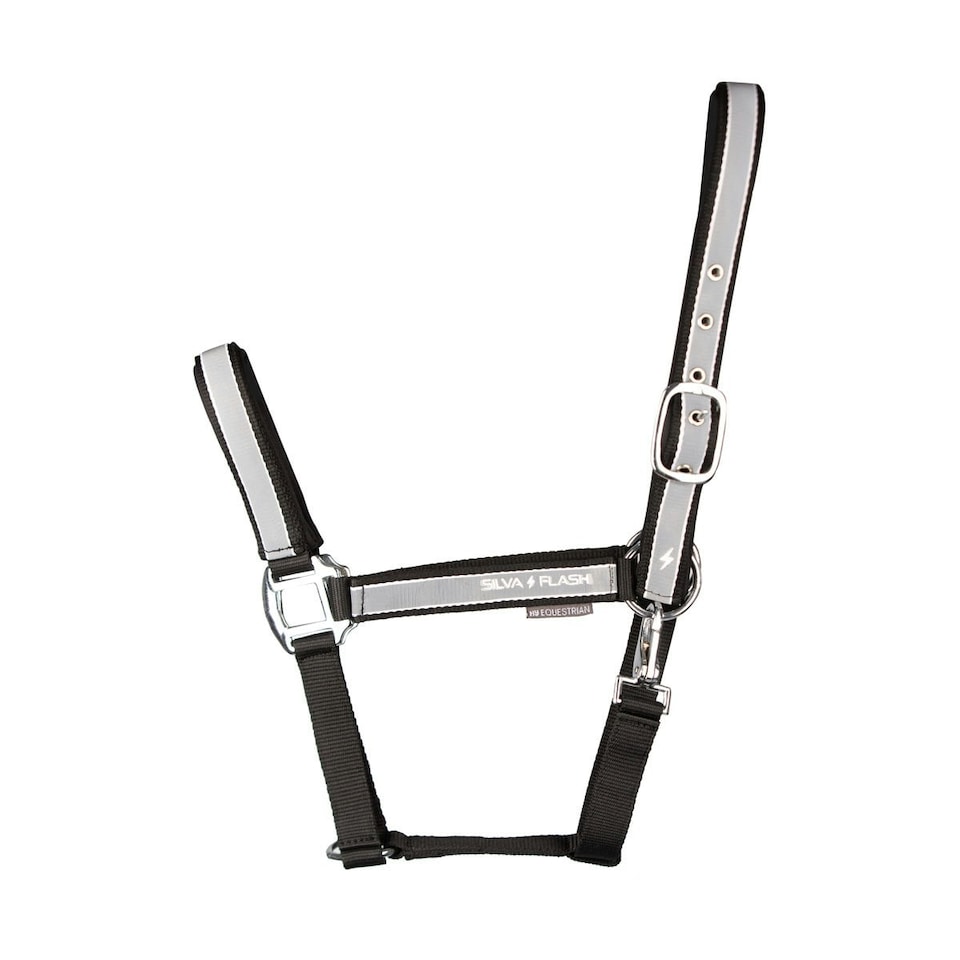 image 1 of HyVIZ Silva Flash Horse Headcollar - Black/Silver - Pony