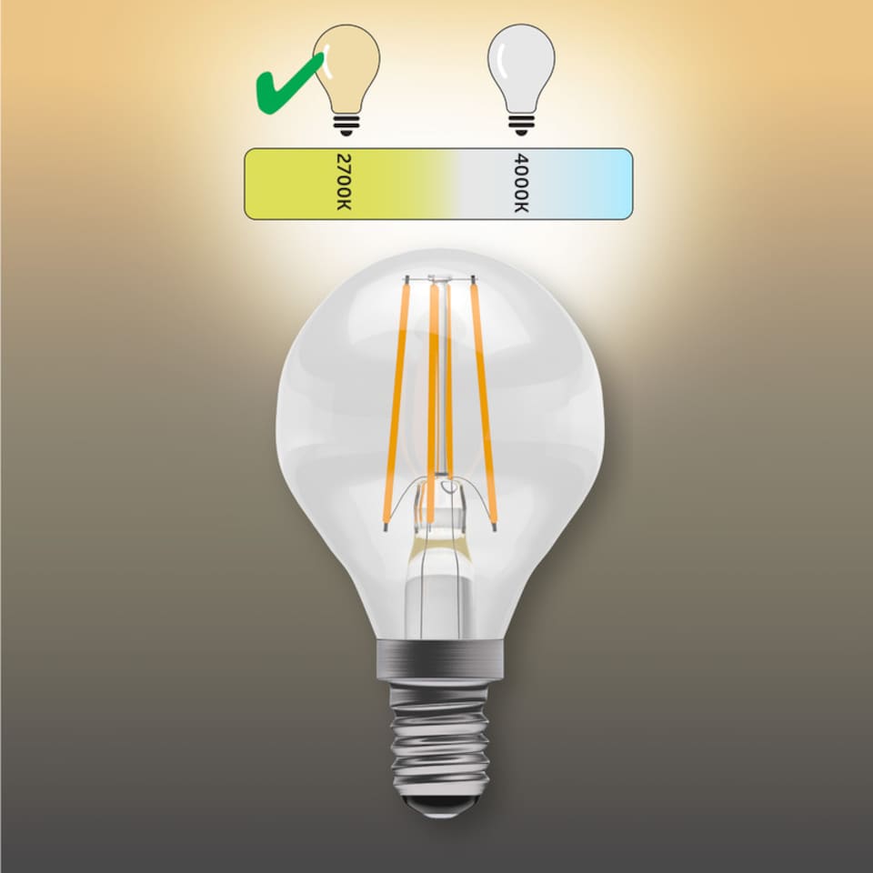 image 1 of BELL Lighting E14 LED Filament Golf Ball Warm White 2700K 4.7W Energy Saving Light Bulb