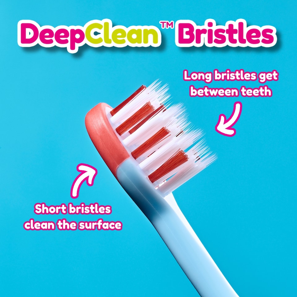 image 1 of Brush Baby Rocket FlossBrush™ Bristles Toothbrushes Double Pack (3-6 Years)