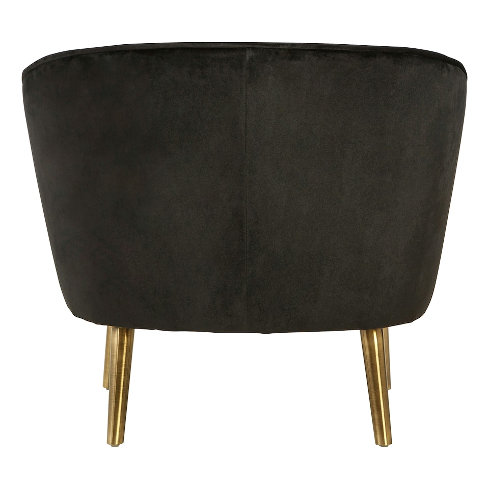 image 1 of Interiors by Premier Black Velvet Round Armchair, Built to Last Lounge Chair, Easy to Maintain Living Room Chair, Reliable chair
