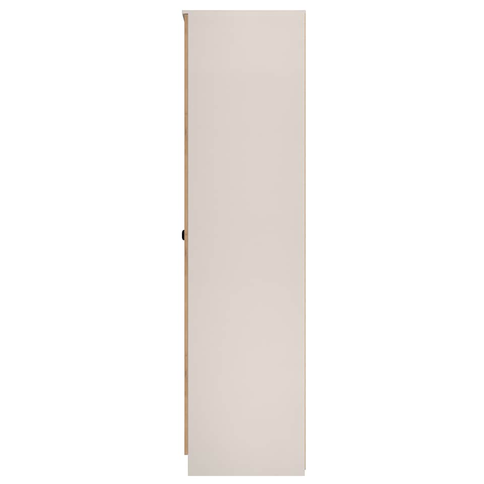 image 1 of Norway Tall Triple 2 Door Open Shelf Wardrobe in Gold Craft Oak & Kashmir (Ready Assembled) | Brown | Gold Craft Oak & Kashmir