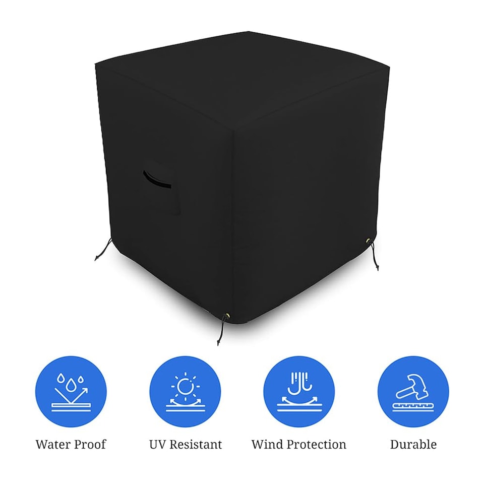 image 1 of Covers&All Air Conditioner Cover 12 Oz Waterproof, 26 in W x 26 in D x 32 in H, Black