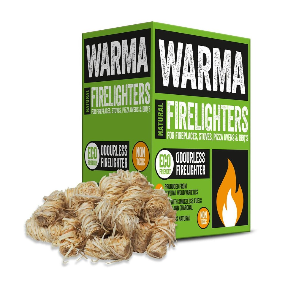 image 1 of Blue Bag Lumpwood Restaurant Charcoal Bundle - 1 x Bag & 1 Box of 30 Eco Wood Wool Firelighters