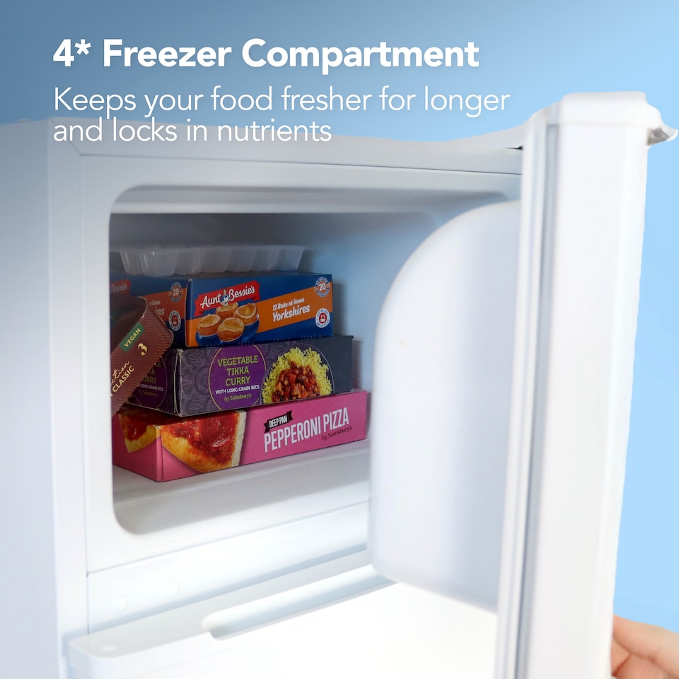 image 1 of Igenix IG347FF Freestanding Under Counter Fridge Freezer, 87 L 47 cm Wide, White