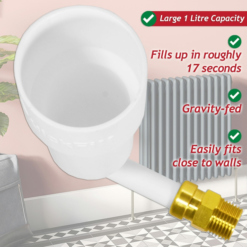 image 1 of SPARES2GO Central Heating Sludge Remover Concentrate Liquid (500ml Bottle) + Radiator Dosing Funnel Tool + Draining Tub