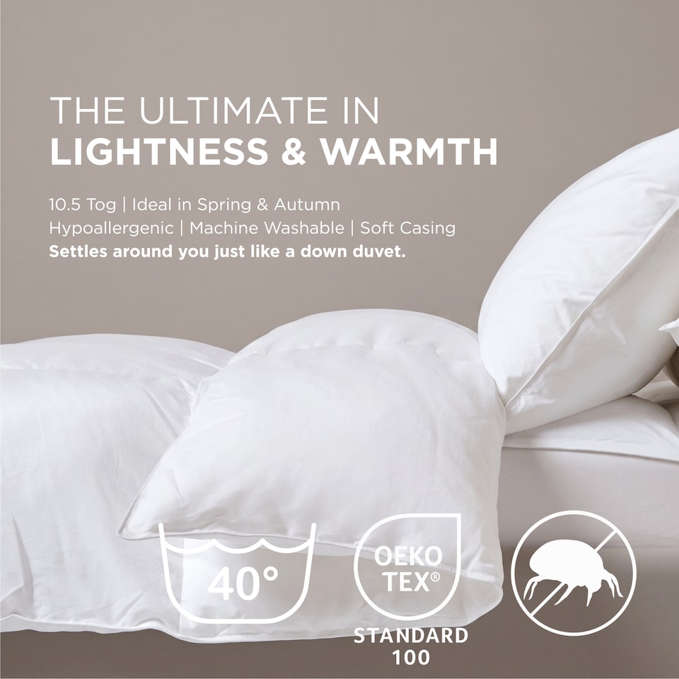 image 1 of Homescapes Super Microfibre 10.5 Tog Duvet, Super King | White | Super King