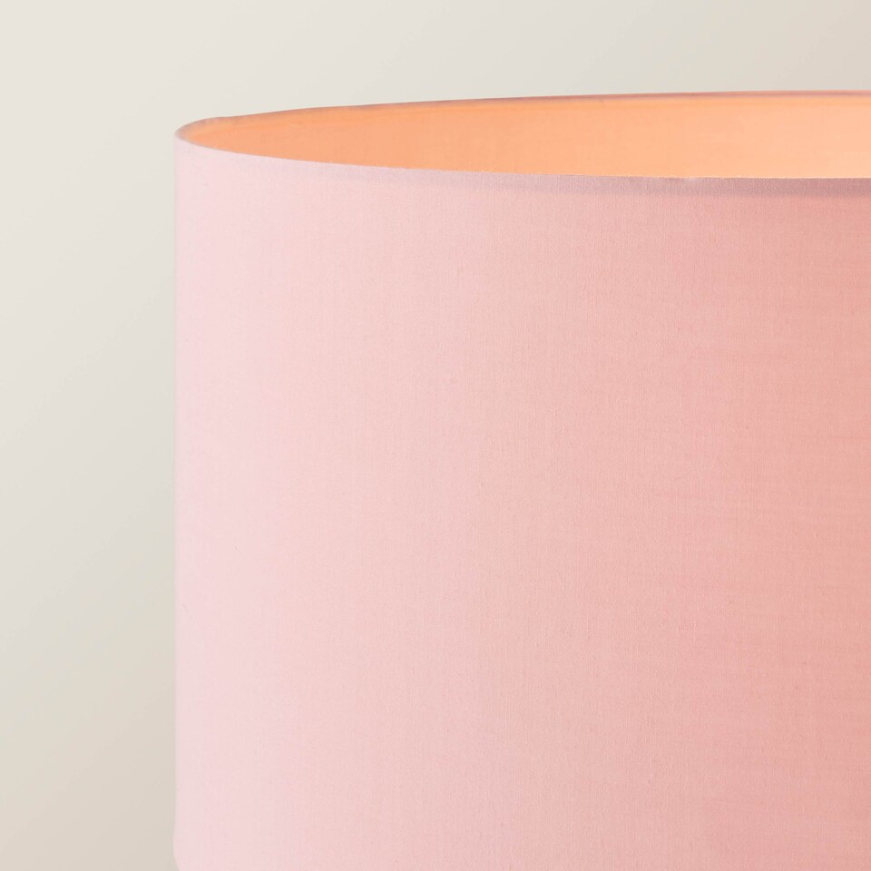 image 1 of ValueLights Camden Copper Tripod Floor Lamp with Blush Pink Shade | Pink