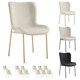 image 9 of Dining Chair Tessa - ergonomic high backrest, slim steel legs, soft fabric - Set of 2 Cream | Velvet Look Beige/Gold