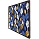 image 3 of White, blue & gold leaves on navy background (Picutre Frame) Grey | XS