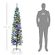 image 7 of HOMCOM 6ft Artificial Pencil Christmas Tree with Colourful Lights, Steel Base