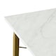 image 4 of Teamson Home 40in Home Office Computer Desk with Metal Base, Faux Marble Brass