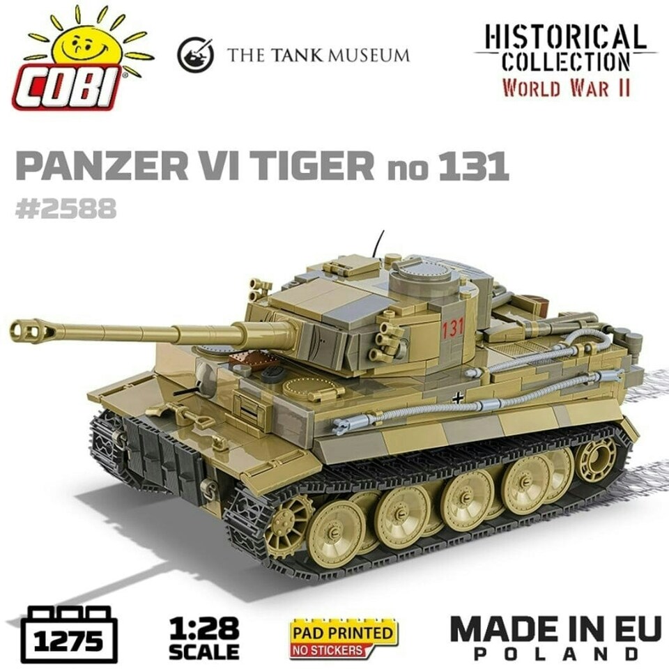 image 1 of Panzer VI Tiger I 131 The Tank Museum brick tank model - COBI 2588 - 1275 bricks