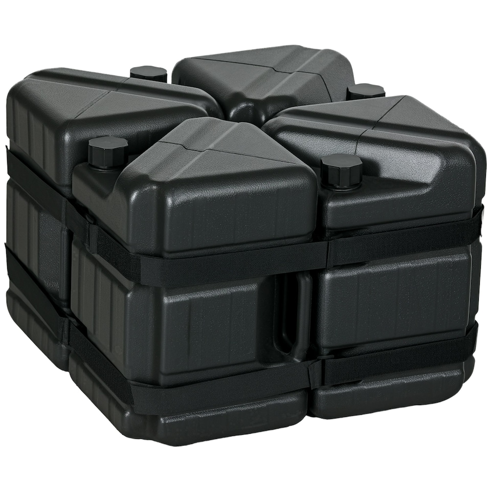 image 1 of Outsunny Gazebo Weights Set of 4, HDPE Water or Sand Filled with Secure Straps