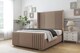 image 2 of Sloomy Camden Mink Plush Bed Frame With Mattress With 50"  Upholstered Wingback Headboard 5' King