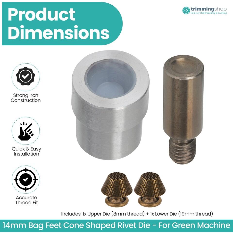 image 1 of 14mm Mushroom-Shaped Bag Feet Rivet Die for DIY Projects