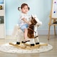 image 2 of HOMCOM Rocking Horse with Music, Sound, Wagging Tail, Kids Ride On Horse with Saddle Gift for Ages 3-6 Years, Brown