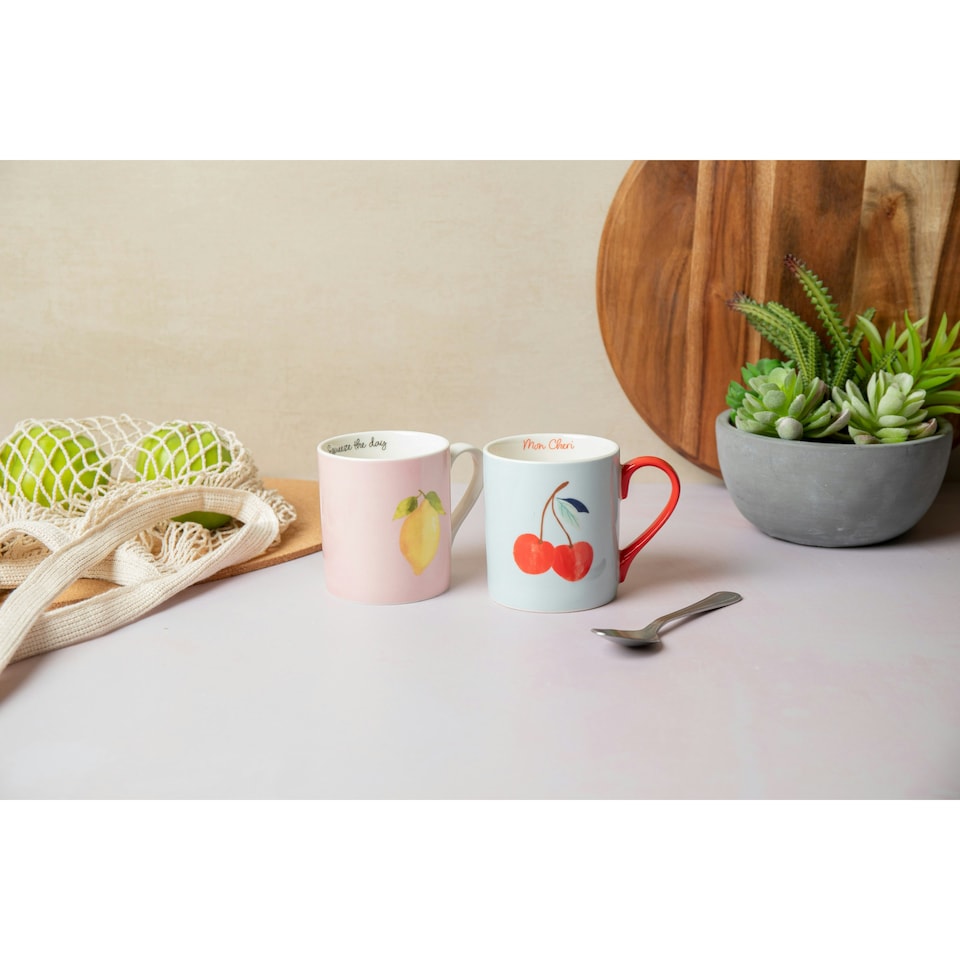 image 1 of Mikasa Lemon Straight-Sided Porcelain Mug, 280ml Pink