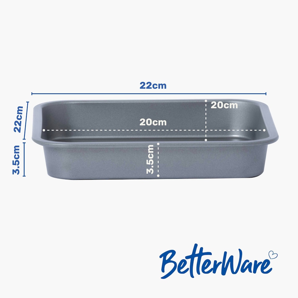 image 1 of BetterWare Essentials 2 x 20cm Non-Stick Brownie Tins