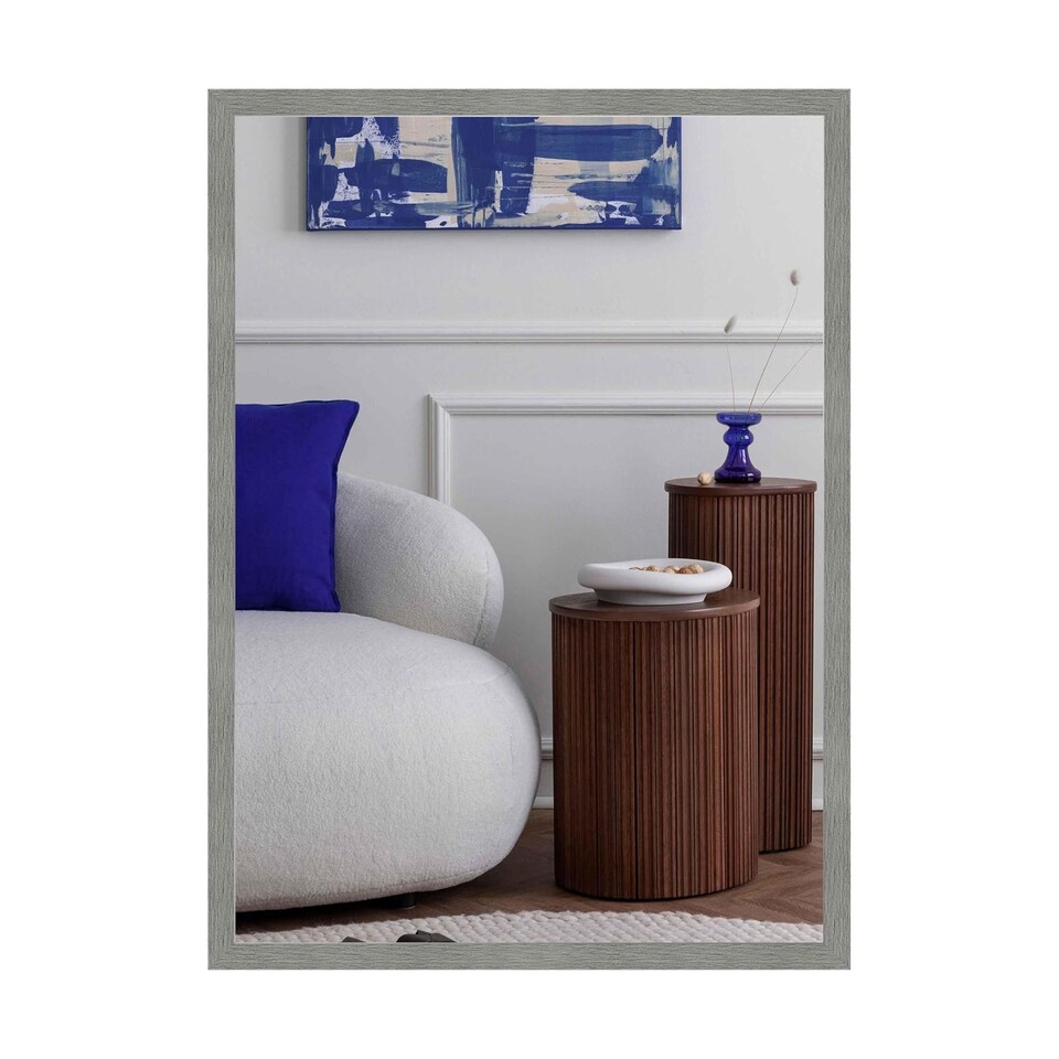image 1 of Nielsen Star Aluminium Wall Mirror - Brushed Finish - Grey - 50cm x 70cm