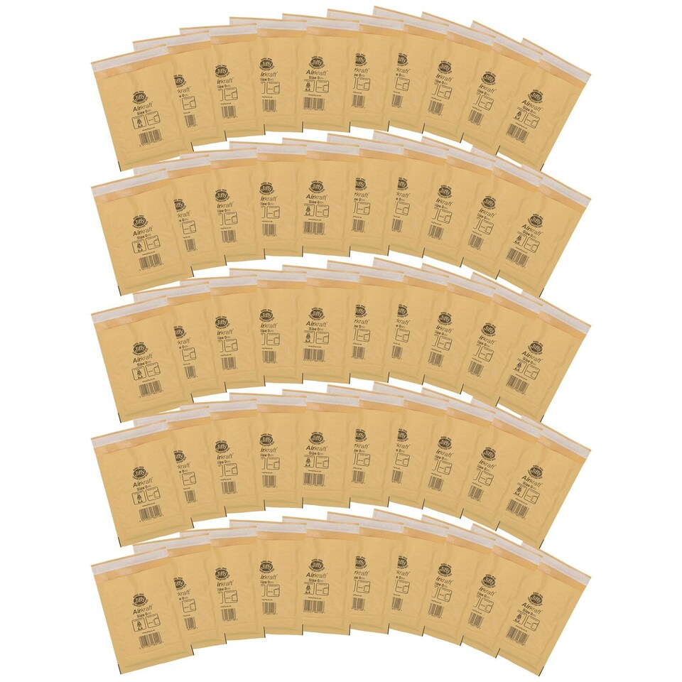 image 1 of 50pk Genuine Gold Jiffy Bag Airkraft Bubble Padded Mail Bag Envelope Size 0