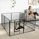 image 8 of COSTWAY 8 Panel 80cm Height Pen Fence w/ Lock Black Black