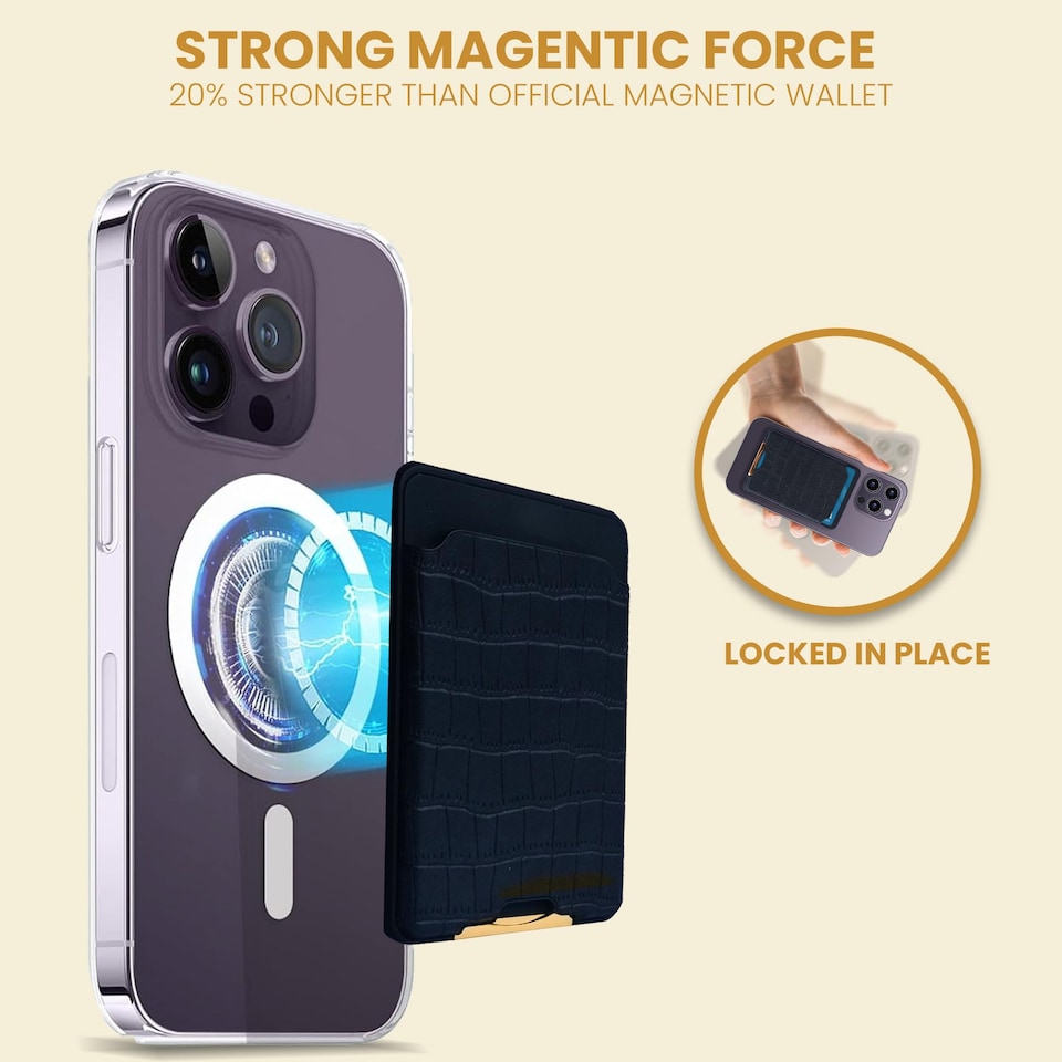 image 1 of MagSafe Wallet and Stand for iPhone Compatible Android Phones Black