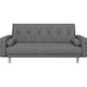 image 1 of Yaheetech Fabric Convertible Sofa Bed with 2 Bolster Pillows-Dark Grey