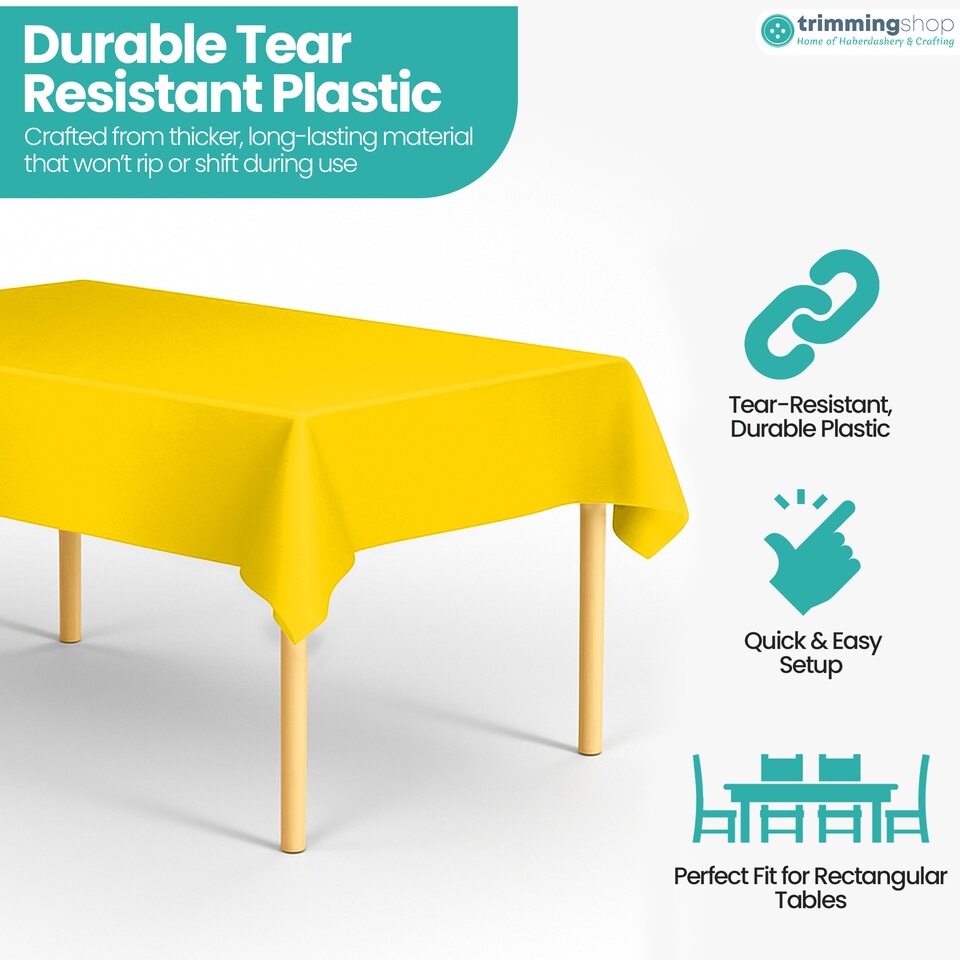 image 1 of Disposable Plastic Table Cover, Table Liner - 54" x 108"