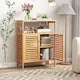 image 6 of COSTWAY Bamboo Side Storage Organizer Bathroom Floor Cabinet