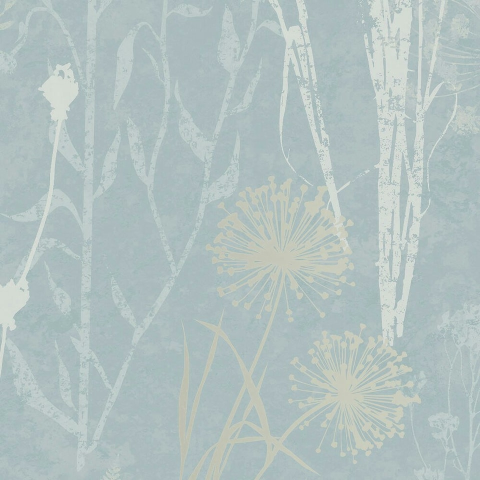 image 1 of Superfresco Easy Duck Egg Metallic Organics Floral Wallpaper Blue | Duck Egg