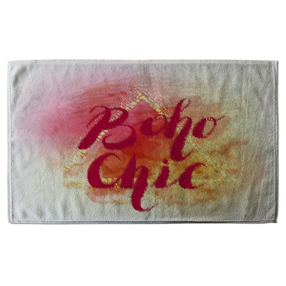 image 1 of Boho Chic lettering on beautiful watercolor background (Bath Towel)