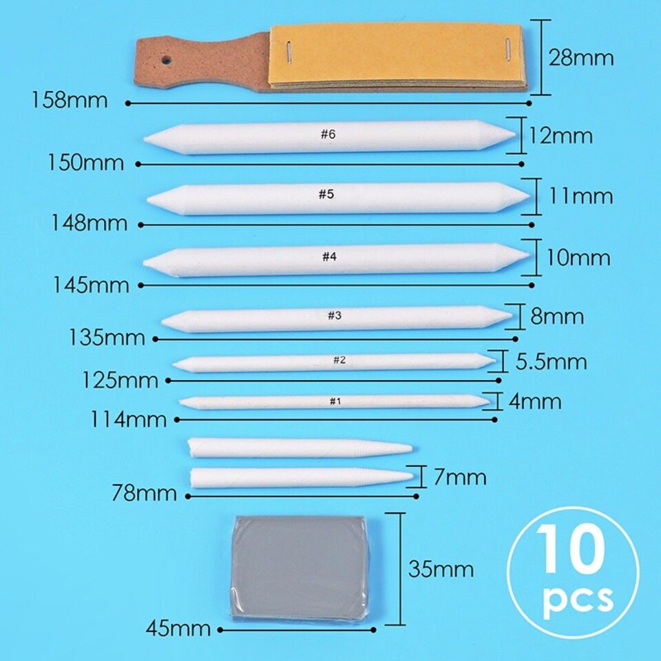 image 1 of Pack of 10 Drawing Blending Tool Set