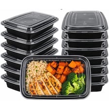 ECONX 16oz Meal Prep Container Plastic Food Storage Containers with Lids Microwave Safe Reusable 20pc