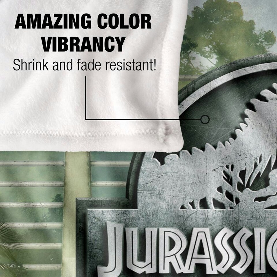 image 1 of Jurassic World Fence Blanket - White - One Size