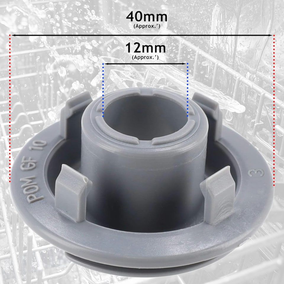 image 1 of SPARES2GO Lower Spray Arm Bushing Bush Cover Centre Support for Smeg Dishwasher