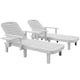 image 1 of Outsunny Set of 2 Resin Reclining Sun Loungers for Garden, Dark Grey 