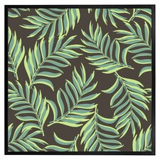 Green palm leaves (Picutre Frame) Black | XS